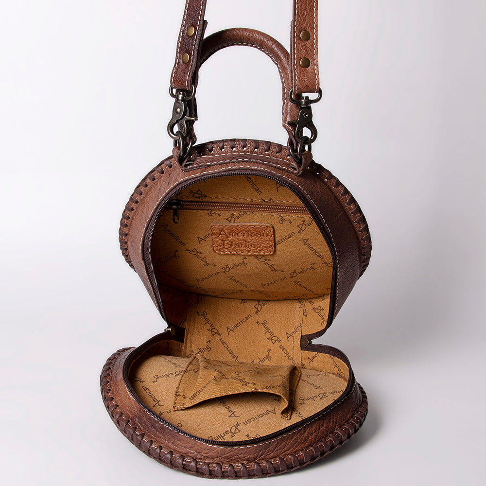 American Darling ADBG1025 Canteen Hand Tooled Genuine Leather women bag western handbag purse