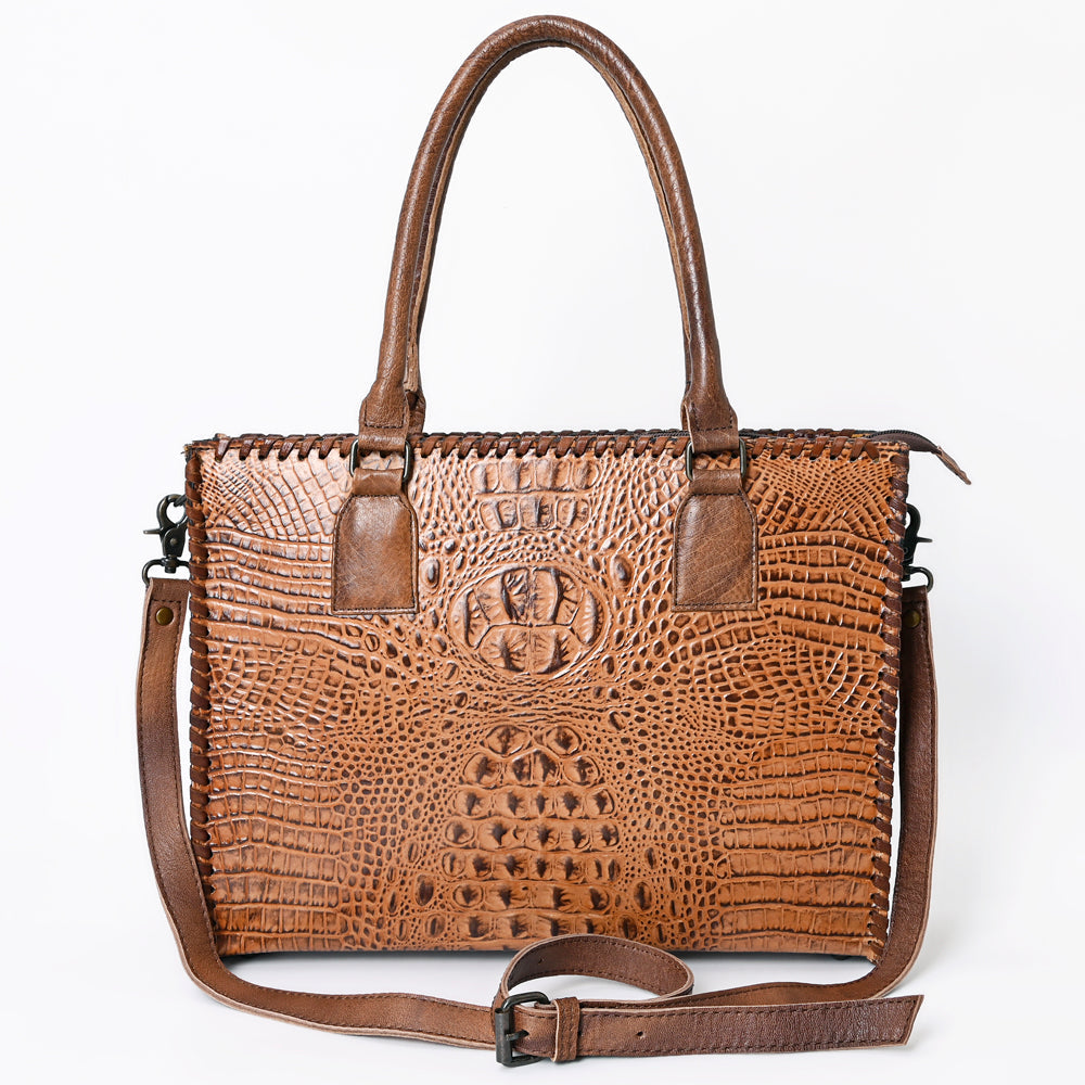 American Darling Briefcase Crocodile embossed Genuine Leather women bag western handbag purse