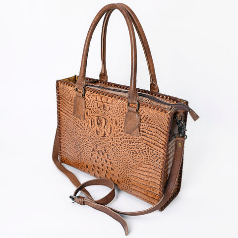 American Darling Briefcase Crocodile embossed Genuine Leather women bag western handbag purse