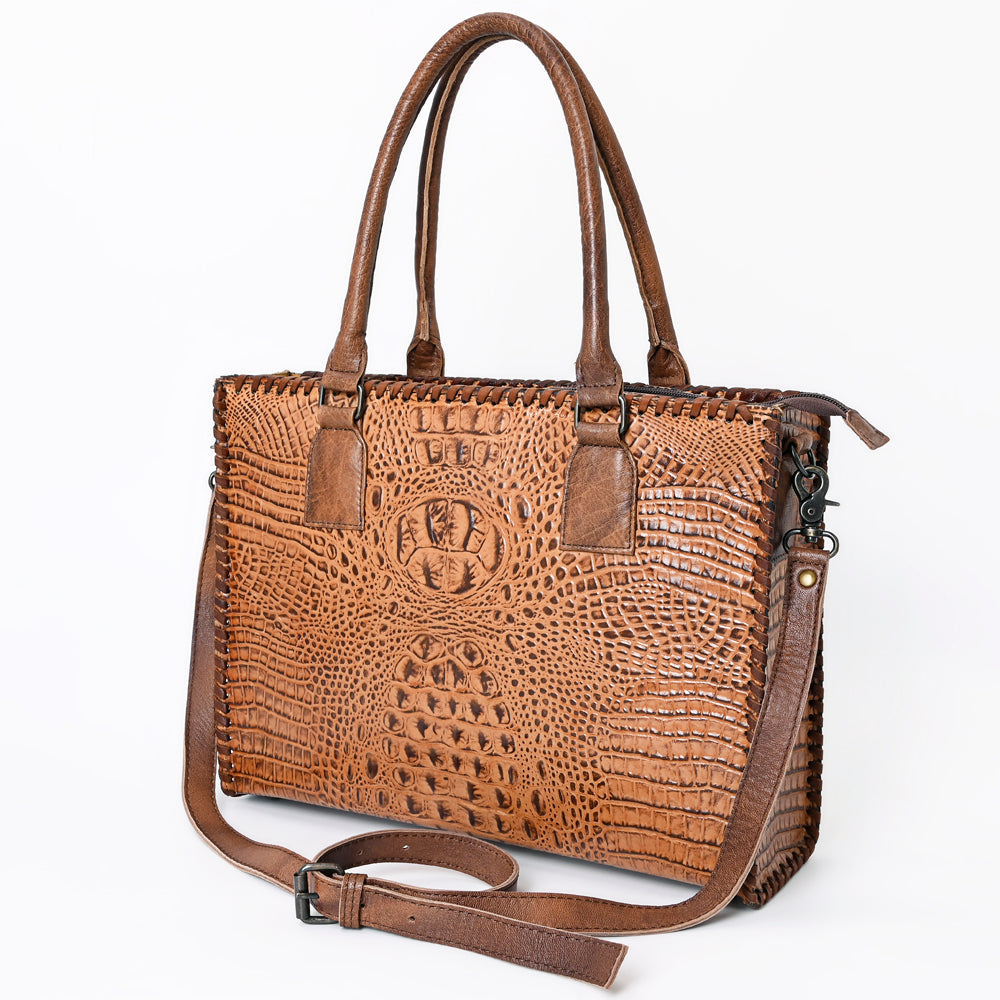 American Darling Briefcase Crocodile embossed Genuine Leather women bag western handbag purse