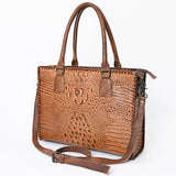 American Darling Briefcase Crocodile embossed Genuine Leather women bag western handbag purse