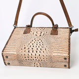 American Darling Briefcase Crocodile embossed Genuine Leather women bag western handbag purse