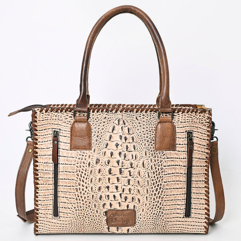 American Darling Briefcase Crocodile embossed Genuine Leather women bag western handbag purse