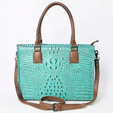 American Darling Briefcase Crocodile embossed Genuine Leather women bag western handbag purse