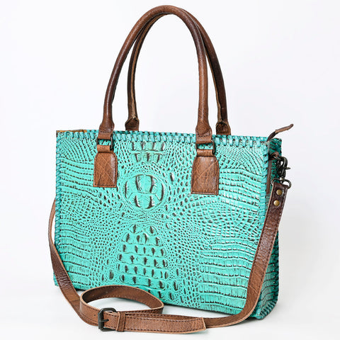 American Darling Briefcase Crocodile embossed Genuine Leather women bag western handbag purse