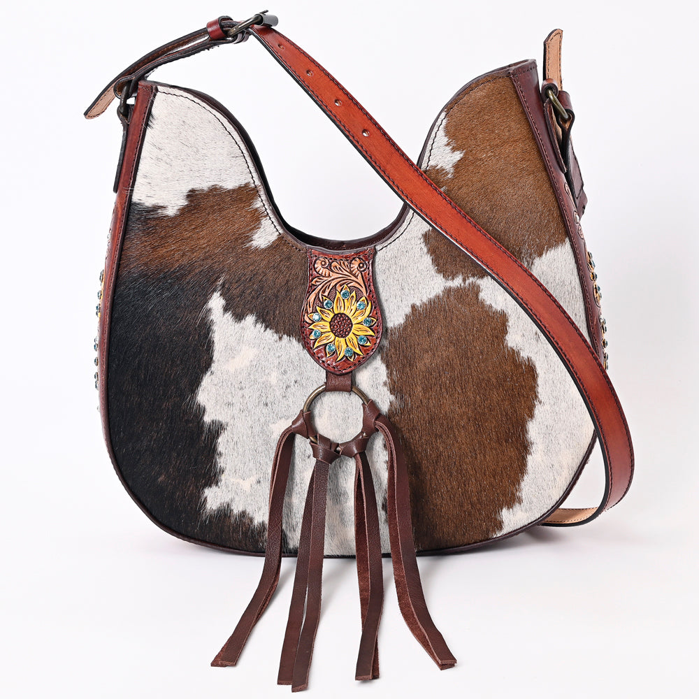 American Darling Hobo Hand Tooled Hair-On Genuine Leather Women Bag Western Handbag Purse