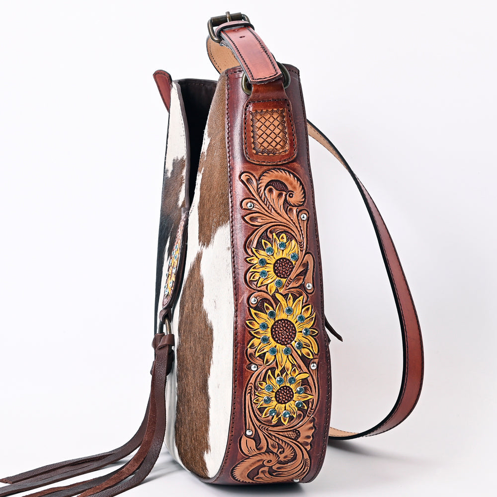 American Darling Hobo Hand Tooled Hair-On Genuine Leather Women Bag Western Handbag Purse