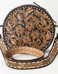 American Darling ADBGA304 Canteen Hand Tooled Genuine Leather Women Bag Western Handbag Purse