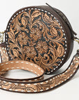 American Darling ADBGA304 Canteen Hand Tooled Genuine Leather Women Bag Western Handbag Purse