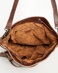 American Darling ADBG574D1 Large Crossbody Saddle Blanket Hair On Genuine Leather Women Bag Western Handbag Purse
