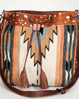 American Darling ADBG574D1 Large Crossbody Saddle Blanket Hair On Genuine Leather Women Bag Western Handbag Purse