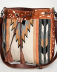 American Darling ADBG574D1 Large Crossbody Saddle Blanket Hair On Genuine Leather Women Bag Western Handbag Purse