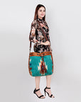 American Darling ADBG574D1 Large Crossbody Saddle Blanket Hair On Genuine Leather Women Bag Western Handbag Purse