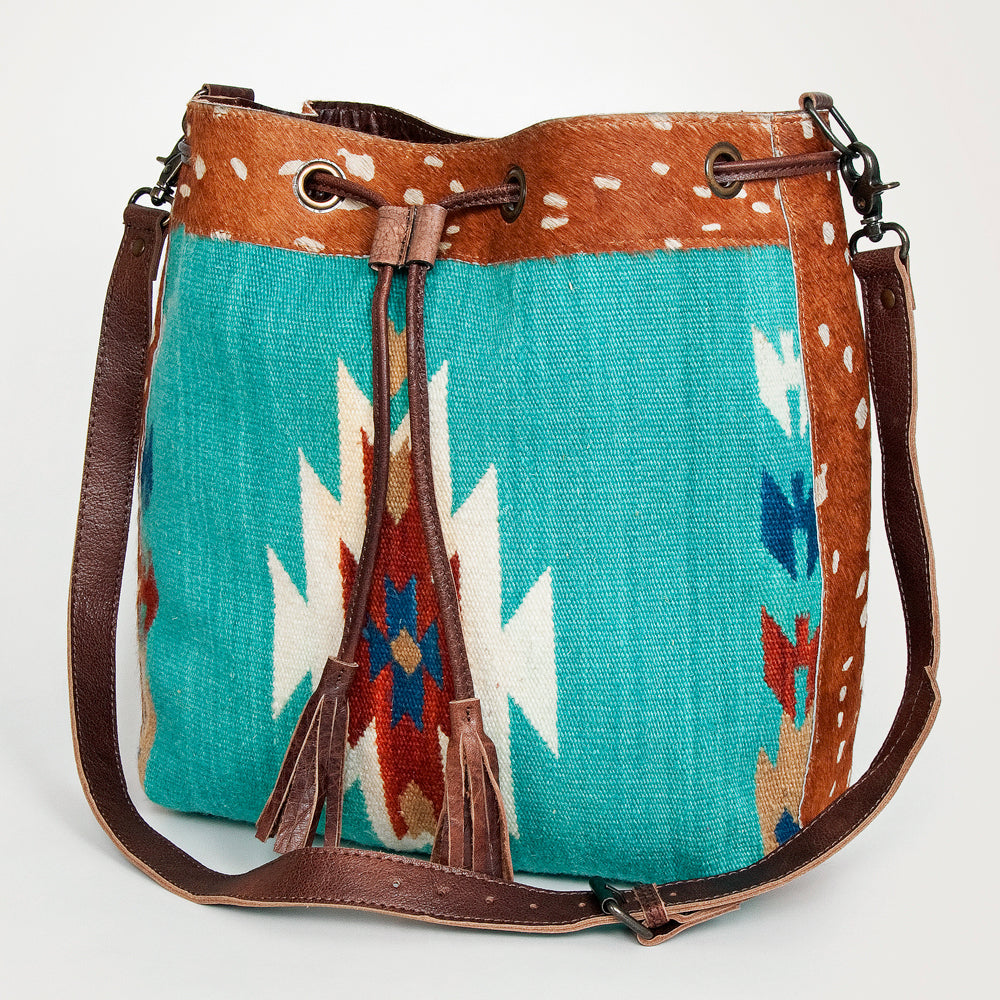 American Darling ADBG574D1 Large Crossbody Saddle Blanket Hair On Genuine Leather Women Bag Western Handbag Purse