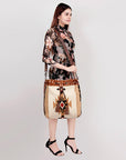 American Darling ADBG574D1 Large Crossbody Saddle Blanket Hair On Genuine Leather Women Bag Western Handbag Purse