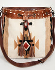 American Darling ADBG574D1 Large Crossbody Saddle Blanket Hair On Genuine Leather Women Bag Western Handbag Purse