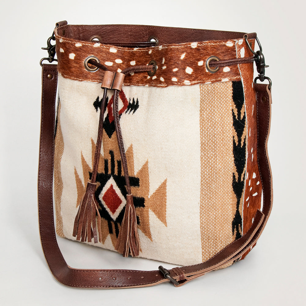 American Darling ADBG574D1 Large Crossbody Saddle Blanket Hair On Genuine Leather Women Bag Western Handbag Purse