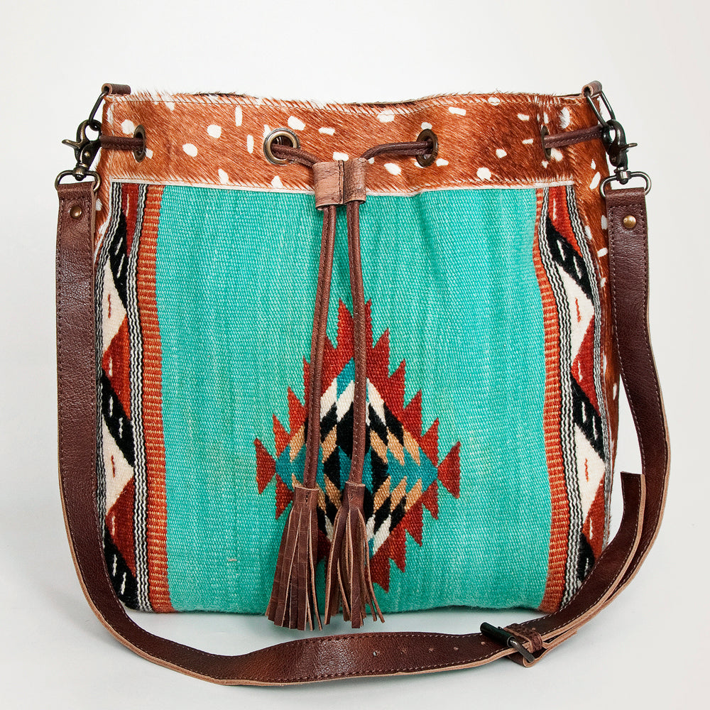 American Darling ADBG574D1 Large Crossbody Saddle Blanket Hair On Genuine Leather Women Bag Western Handbag Purse
