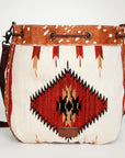 American Darling ADBG574D1 Large Crossbody Saddle Blanket Hair On Genuine Leather Women Bag Western Handbag Purse