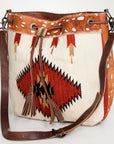 American Darling ADBG574D1 Large Crossbody Saddle Blanket Hair On Genuine Leather Women Bag Western Handbag Purse