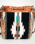 American Darling ADBG574D1 Large Crossbody Saddle Blanket Hair On Genuine Leather Women Bag Western Handbag Purse