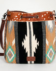 American Darling ADBG574D1 Large Crossbody Saddle Blanket Hair On Genuine Leather Women Bag Western Handbag Purse