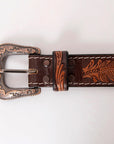 HILASON Western Genuine Leather Belt for Men Women Cowboy Cowgirl Handmade Unisex Full Grain Heavy Duty Tooled Beaded Belt