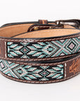 HILASON Western Genuine Leather Belt for Men Women Cowboy Cowgirl Handmade Unisex Full Grain Heavy Duty Tooled Beaded Belt