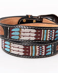 HILASON Western Genuine Leather Belt for Men Women Cowboy Cowgirl Handmade Unisex Full Grain Heavy Duty Tooled Beaded Belt