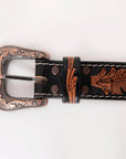 HILASON Western Genuine Leather Belt for Men Women Cowboy Cowgirl Handmade Unisex Full Grain Heavy Duty Tooled Beaded Belt