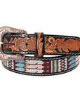 HILASON Western Genuine Leather Belt for Men Women Cowboy Cowgirl Handmade Unisex Full Grain Heavy Duty Tooled Beaded Belt