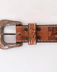 HILASON Western Genuine Leather Belt for Men Women Cowboy Cowgirl Handmade Unisex Full Grain Heavy Duty Tooled Beaded Belt