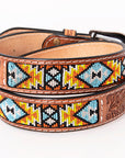 HILASON Western Genuine Leather Belt for Men Women Cowboy Cowgirl Handmade Unisex Full Grain Heavy Duty Tooled Beaded Belt