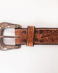 HILASON Western Genuine Leather Belt for Men Women Cowboy Cowgirl Handmade Unisex Full Grain Heavy Duty Tooled Beaded Belt