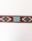 HILASON Western Genuine Leather Belt for Men Women Cowboy Cowgirl Handmade Unisex Full Grain Heavy Duty Tooled Beaded Belt