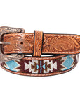 HILASON Western Genuine Leather Belt for Men Women Cowboy Cowgirl Handmade Unisex Full Grain Heavy Duty Tooled Beaded Belt