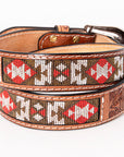 HILASON Western Genuine Leather Belt for Men Women Cowboy Cowgirl Handmade Unisex Full Grain Heavy Duty Tooled Beaded Belt