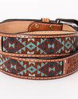 HILASON Western Genuine Leather Belt for Men Women Cowboy Cowgirl Handmade Unisex Full Grain Heavy Duty Tooled Beaded Belt