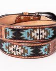 HILASON Western Genuine Leather Belt for Men Women Cowboy Cowgirl Handmade Unisex Full Grain Heavy Duty Tooled Beaded Belt