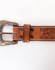 HILASON Western Genuine Leather Belt for Men Women Cowboy Cowgirl Handmade Unisex Full Grain Heavy Duty Tooled Beaded Belt