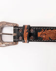 HILASON Western Genuine Leather Belt for Men Women Cowboy Cowgirl Handmade Unisex Full Grain Heavy Duty Tooled Beaded Belt