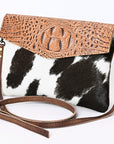 ADBGS178BA American Darling Hair On Crocodile Embossed Genuine Leather Women Bag Western Handbag Purse