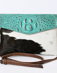 ADBGS178BC American Darling Hair On Crocodile Embossed Genuine Leather Women Bag Western Handbag Purse