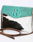 ADBGS178BC American Darling Hair On Crocodile Embossed Genuine Leather Women Bag Western Handbag Purse