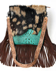 ADBGS192BL American Darling Hair On Crocodile Embossed Genuine Leather Women Bag Western Handbag Purse