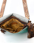 ADBGS192BL American Darling Hair On Crocodile Embossed Genuine Leather Women Bag Western Handbag Purse