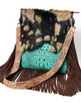 ADBGS192BL American Darling Hair On Crocodile Embossed Genuine Leather Women Bag Western Handbag Purse