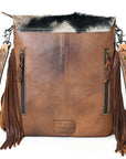 American Darling ADBGS192BM Large Crossbody Hair-On Crocodile Embossed Genuine Leather Women Bag Western Handbag Purse