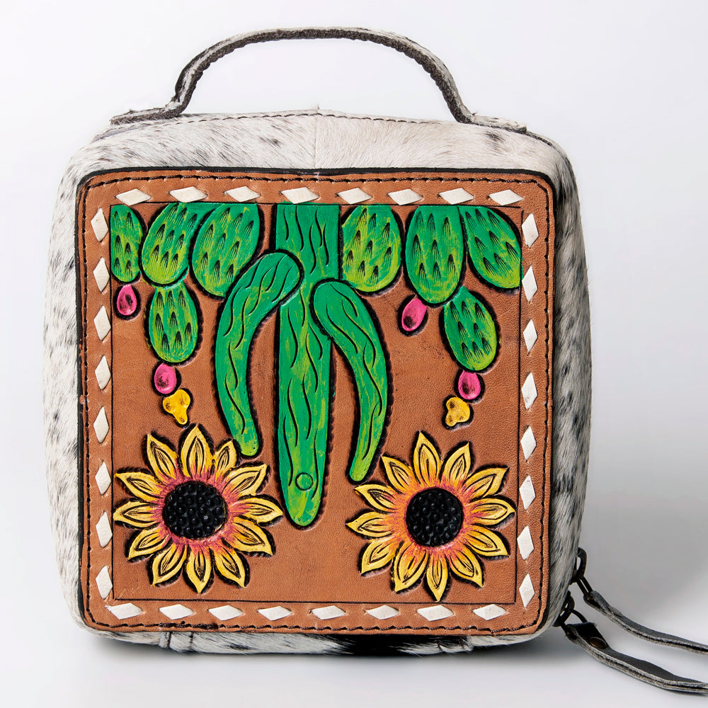 American Darling Hand Tooled Hair On Genuine Leather Women Bag Western Handbag Purse