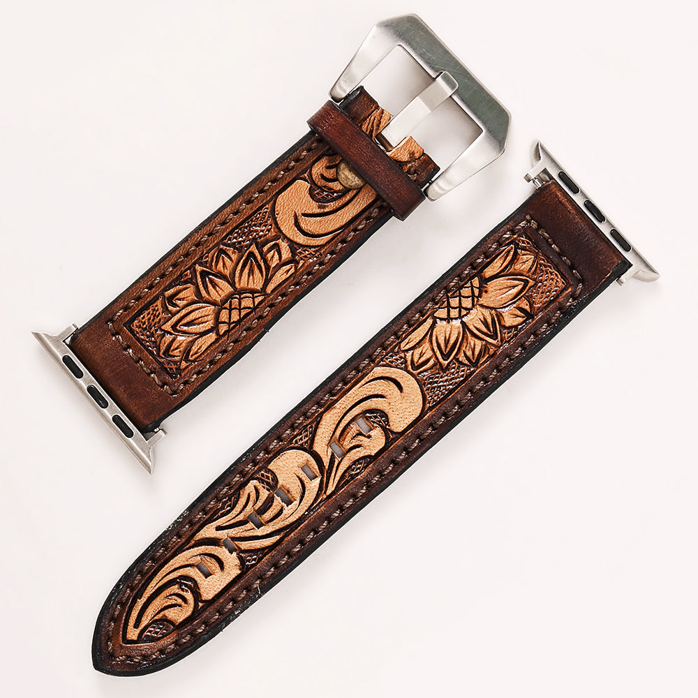American Darling Floral Hand Tooled I watch Men Women Genuine Leather